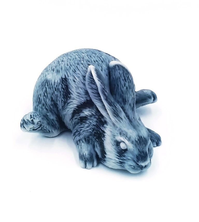 Статуэтка Кролик Лежачий 8см мраморная крошка #1