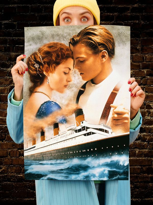 Постер интерьерный Титаник 2, 70х46 см. Матовый яркий. Леонардо Ди Каприо  #1
