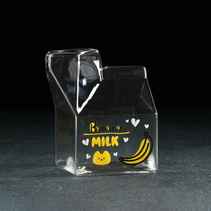 Молочник стеклянный "Пакет", 400 мл, 7х9х9,5 см #1