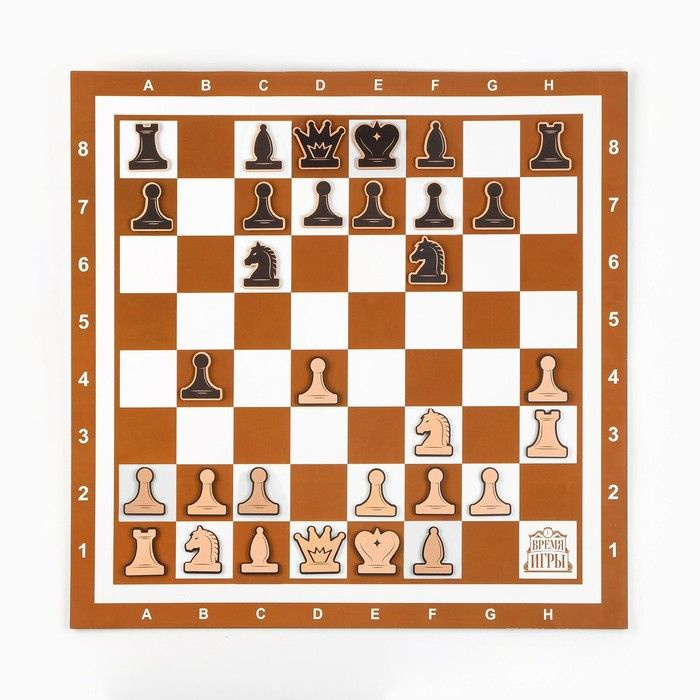 Демонстрационные шахматы "Время игр" на магнитной доске, 32 шт, поле 60 х 60 см, коричневые  #1