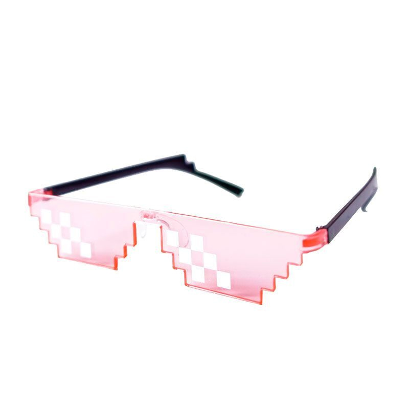 Карнавальные очки "Пиксели" Стиляга розовые #1