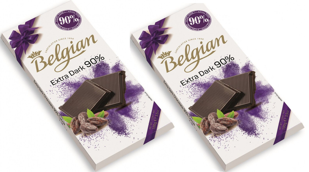 Belgian Горький Шоколад какао 90% 2шт по 100г #1