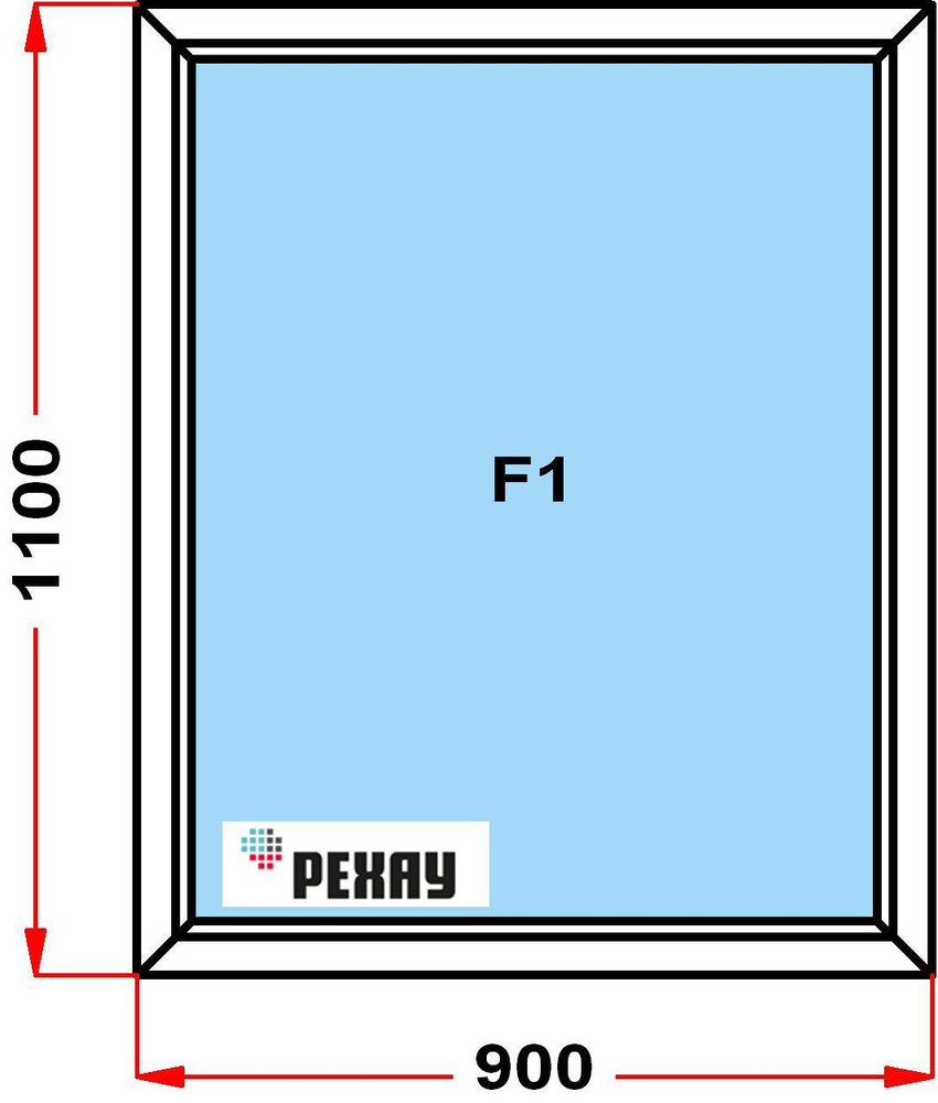 Окно пластиковое, профиль РЕХАУ BLITZ (1100 x 900), не открывающееся, стеклопакет из 3х стекол  #1