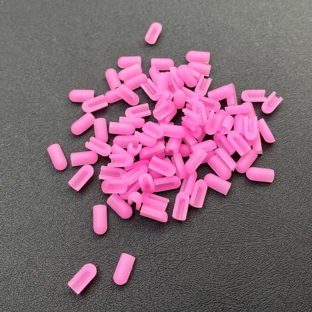 розовые темные заглушки для гибкого неона 6х12мм, силикон, 100 шт  #1