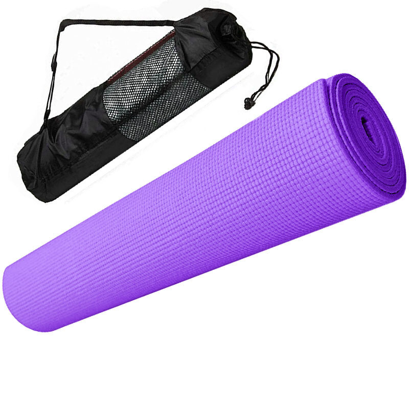 E29262 Коврик для йоги ПВХ 173х61х0,5 см (фиолетовый) с чехлом #1