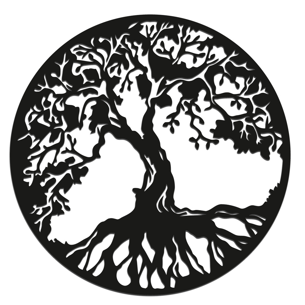 Панно "Кельтское дерево" 25 см Цвет: Матовый черный #1