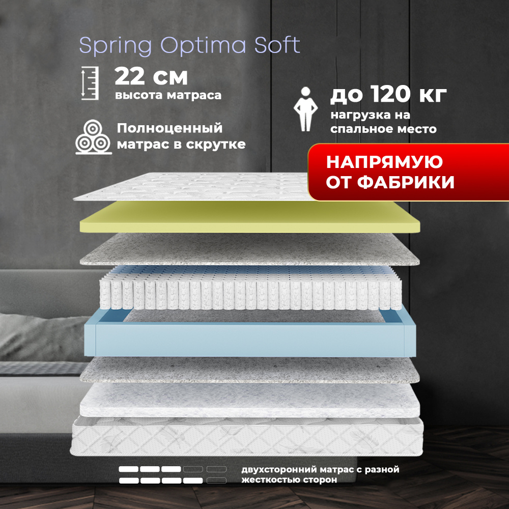 Dreamtec Матрас Spring Optima Soft, Независимые пружины, 150х200 см #1