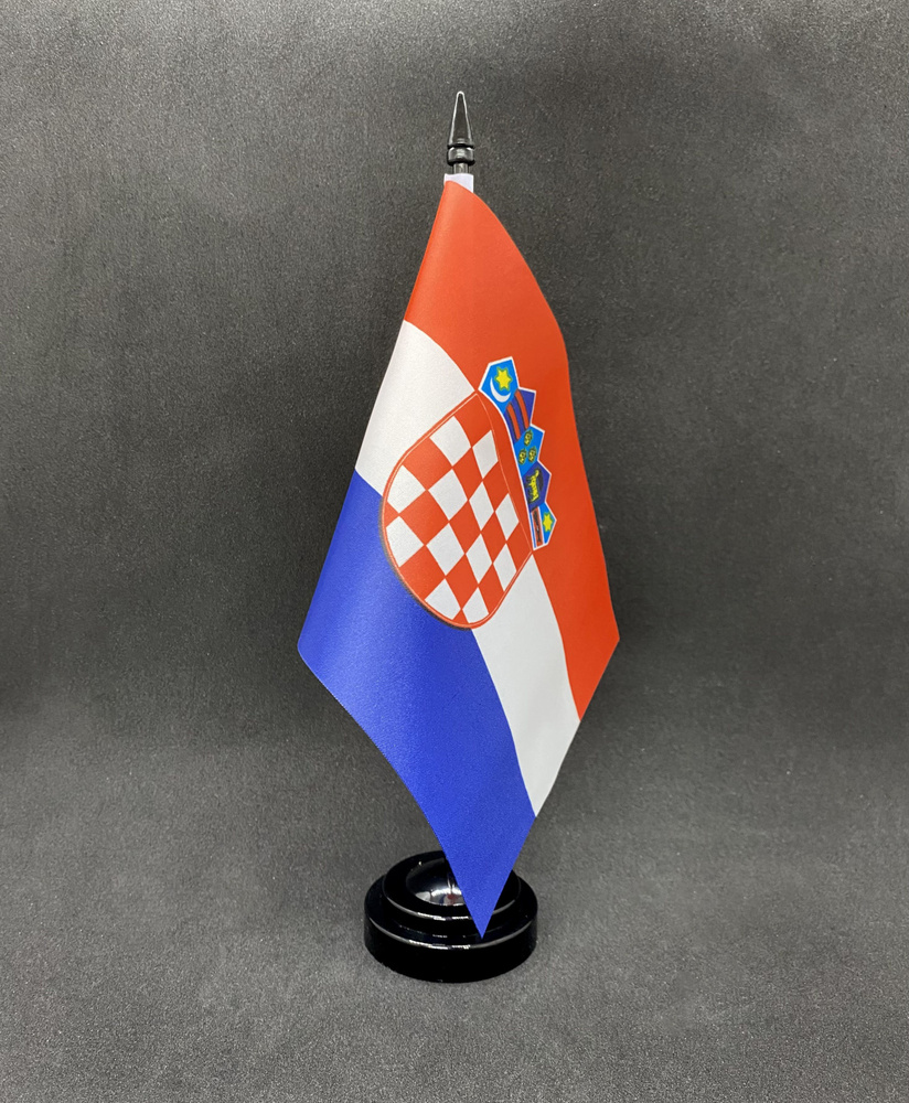 Хорватия. Настольный флаг на подставке, 30 см #1