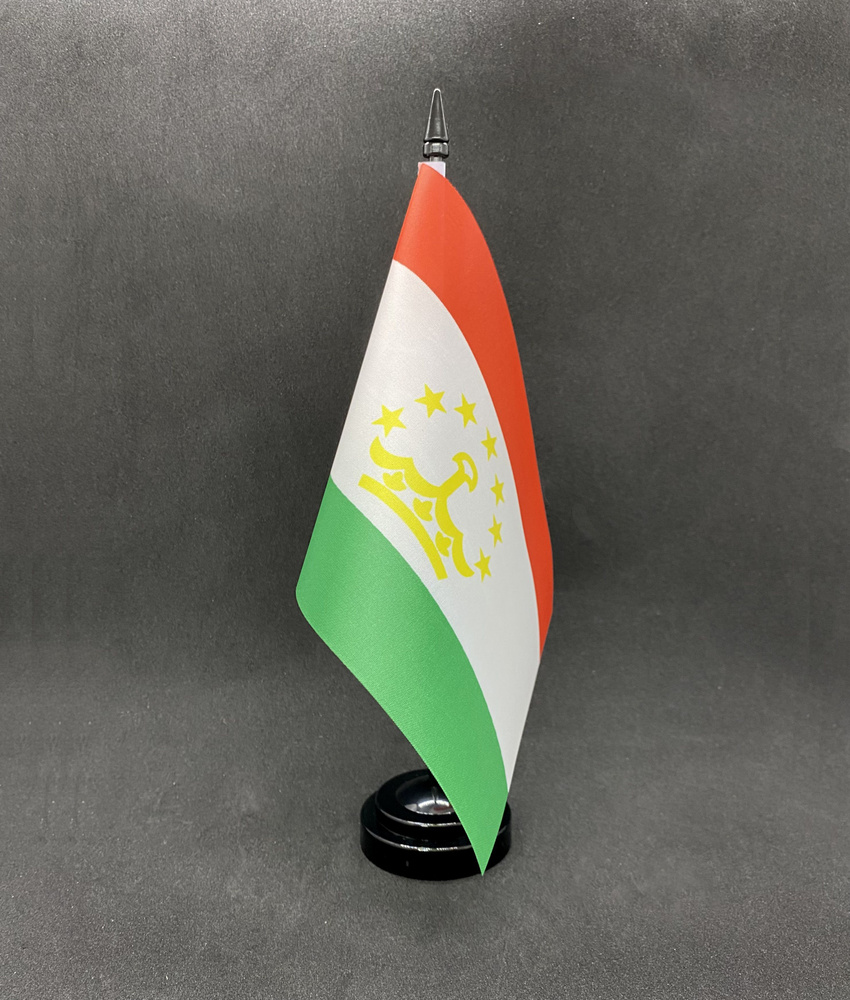 Таджикистан. Настольный флаг на подставке, 30 см #1