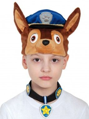 Карнавальный набор "Овчарка-полицейский" дет. (шапка, ошейник с бейджем)  #1