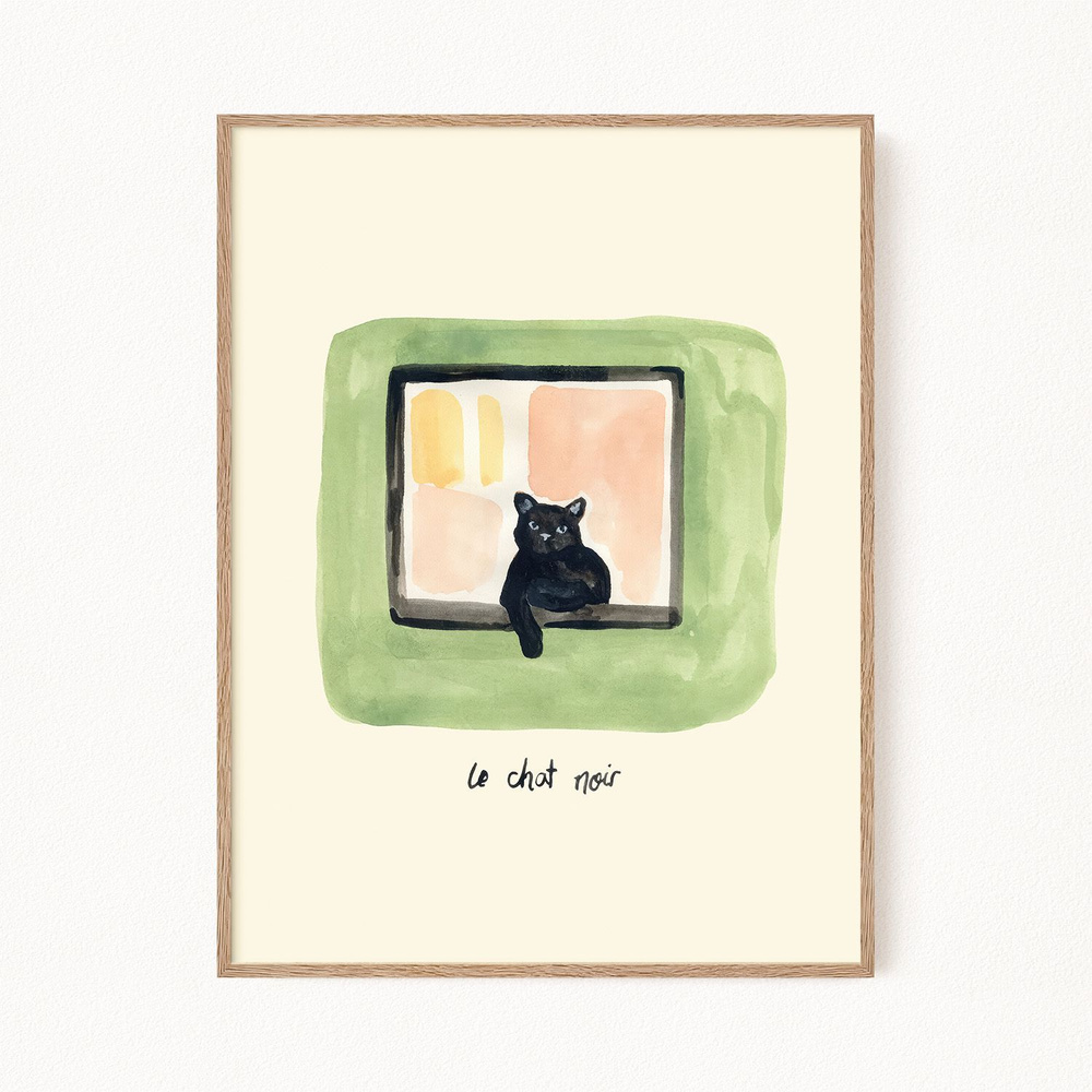 Постер для интерьера "Chat Noir - Чёрная кошка", 30х40 см #1