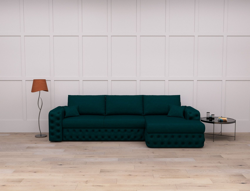 Угловой диван "Райли NEW" с локтем в оттоманке, механизм Пантограф, 290x156x108 см НЭНДО  #1