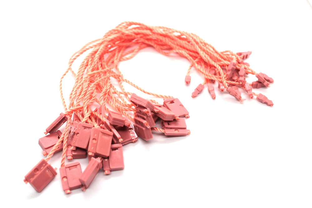 Микропломба для этикетки коралловая 15 см., 100 шт. - купить с ...