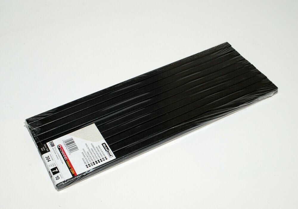 Канал Slim черный 7мм А4 304мм с покрытием "ткань"для биндера OPUS Metalbind  #1