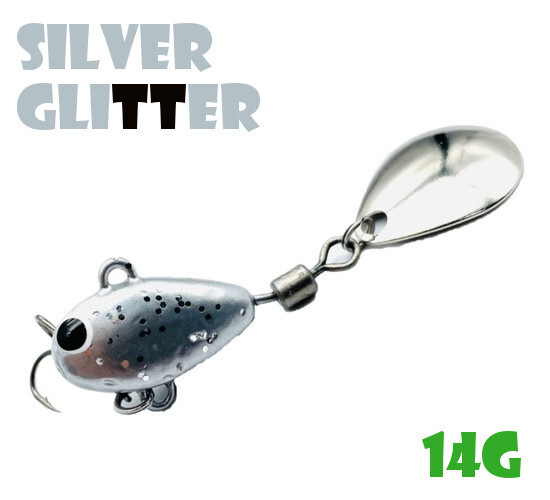 Тейл-Спиннер Uf-Studio Hurricane 14g #Silver Glitter #1