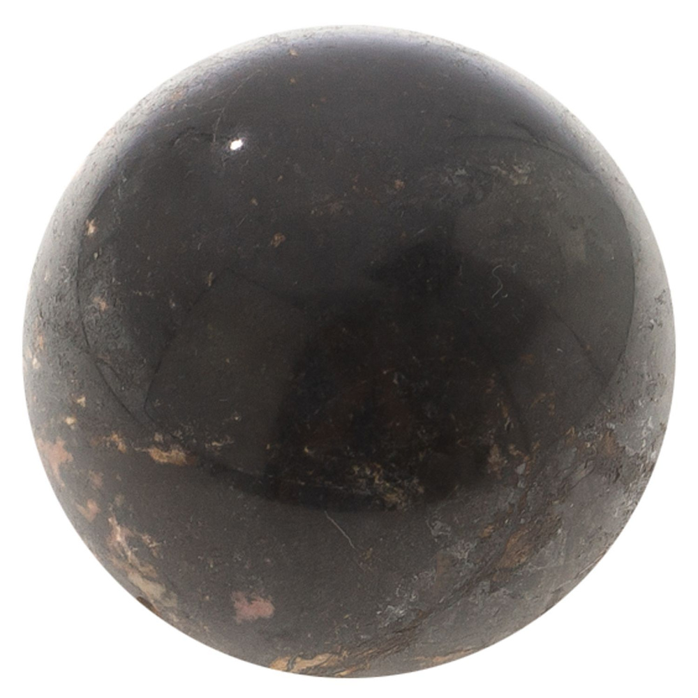 Каменный шар из родонита черный 5 см / шарик декоративный / подарок из камня  #1