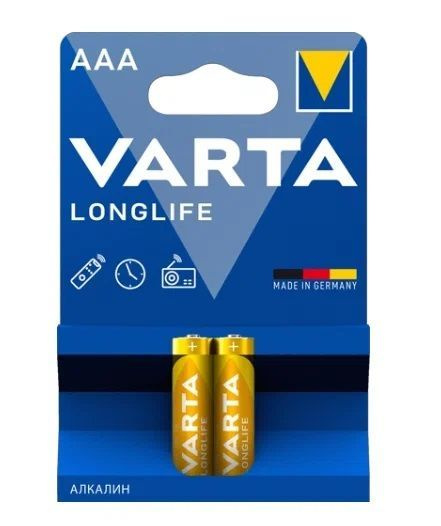 Varta Батарейка AAA, Щелочной тип, 1,5 В, 2 шт #1