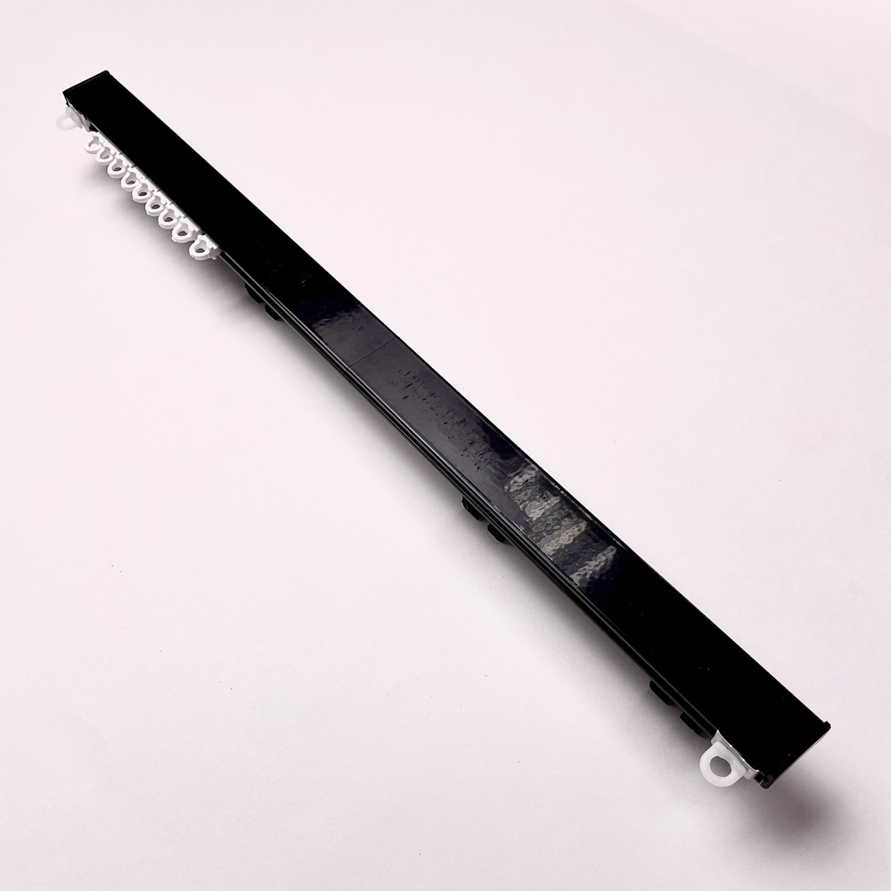 Черный профильный карниз для штор и тюля / длина 190 см / потолочный / однорядный  #1