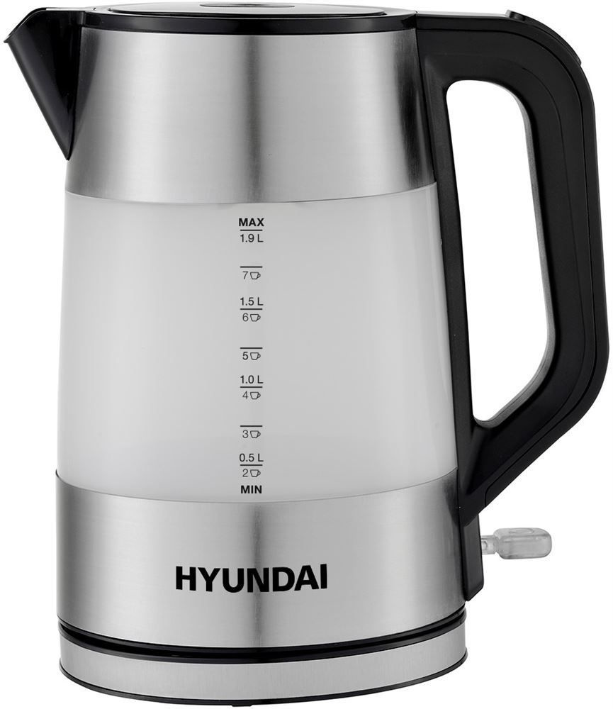 Чайник электрический HYUNDAI HYK-P4026, черный/серебристый #1