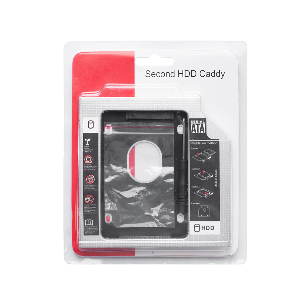 Переходник (салазка) для дополнительного HDD/SSD в отсек ноутбука CD/DVD SATA 12.7 mm  #1