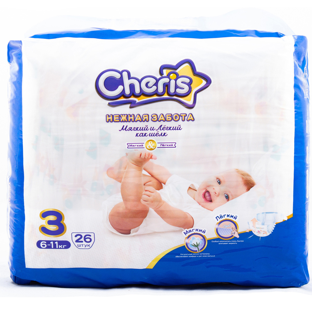 Детские подгузники Cheris 26 шт. размер М "3" (6-11кг) #1