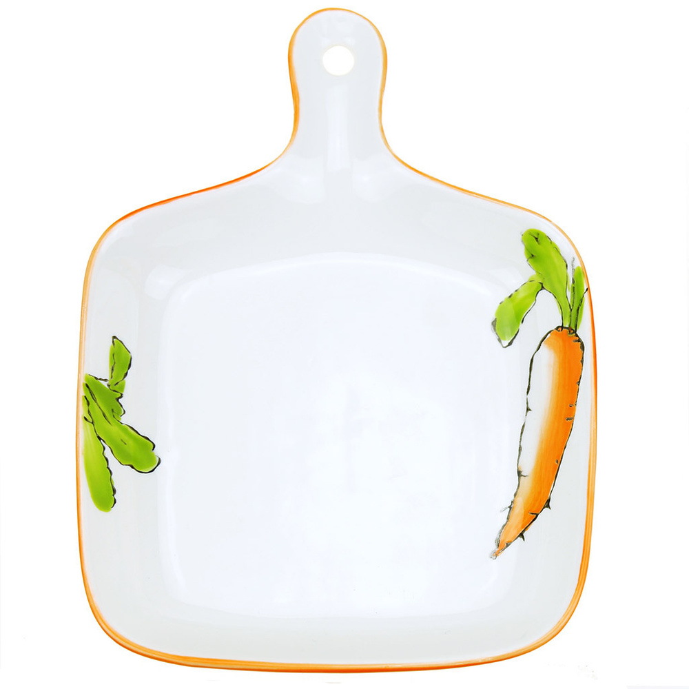 Домашняя мода Блюдо, 1 шт, Фарфор Морковка, диаметр 16.5 см  #1