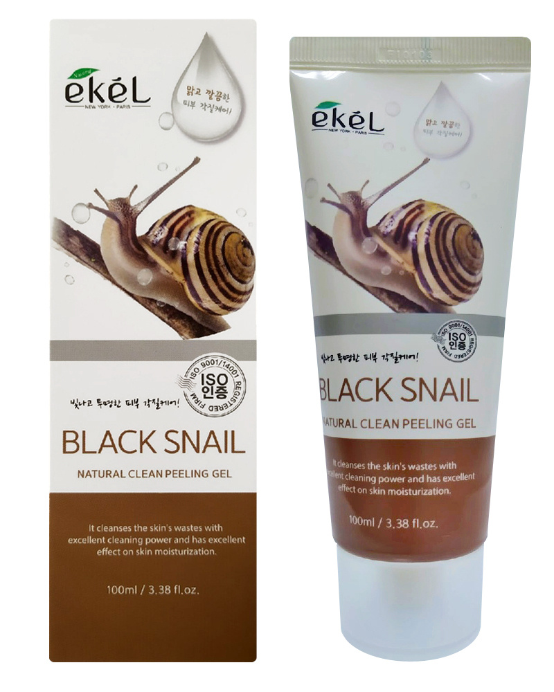 Ekel Скраб-пилинг для лица с муцином черной улитки Natural Clean Peeling Gel Black Snail 100 мл  #1