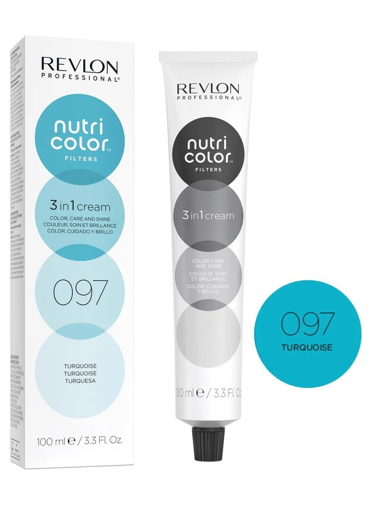 REVLON PROFESSIONAL Прямой краситель NUTRI COLOR FILTERS для тонирования волос 097 бирюзовый, 100 мл. #1
