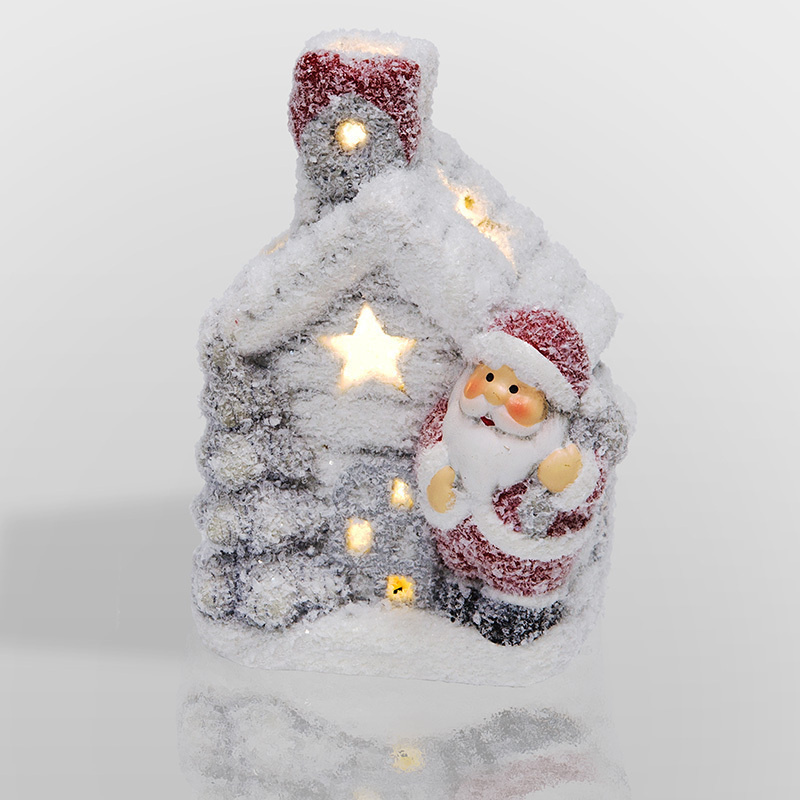 Светильник ночник фигура декоративный светодиодный 1 LED новогодний Neon-Night Домик с дед морозом, теплое #1
