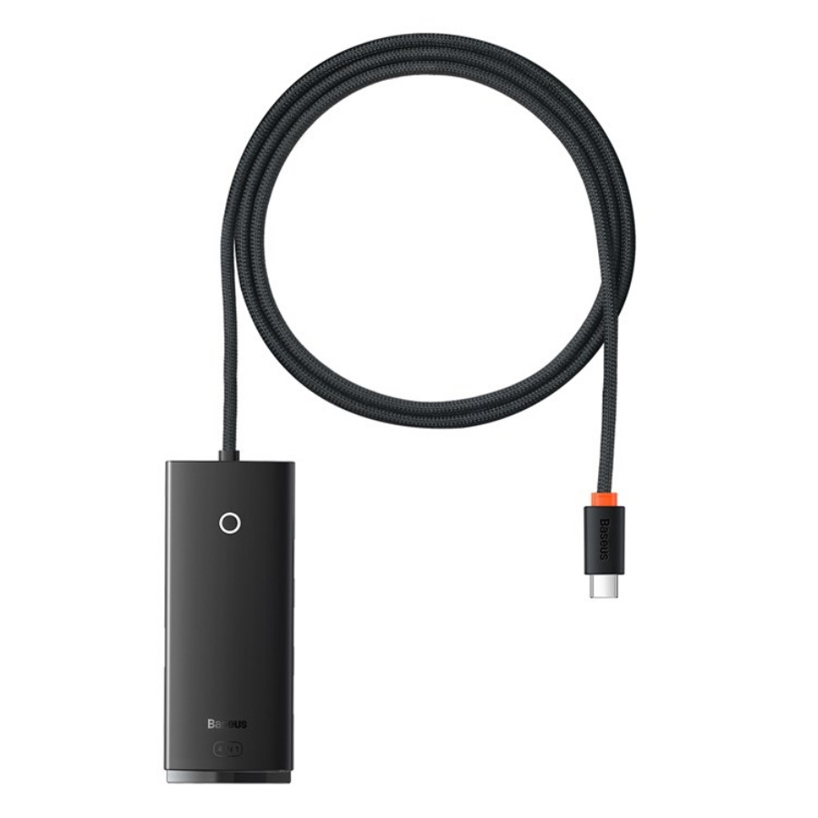 Хаб Baseus Lite Series 4-Port Type-C HUB Adapter (Type-C to USB 3.0x4 ) 1 м Black (WKQX030401) #1