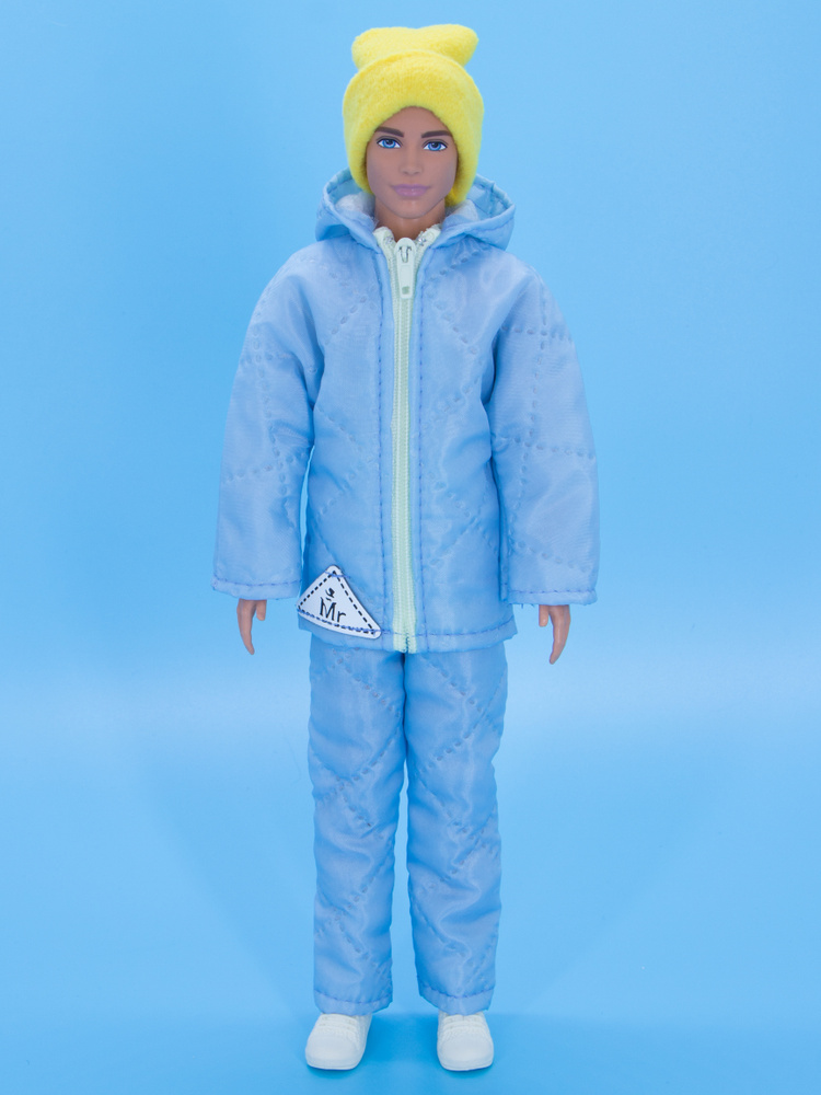 Одежда для кукол Модница Пуховик, штаны и шапка для куклы 29-30 см (мужской) голубой  #1