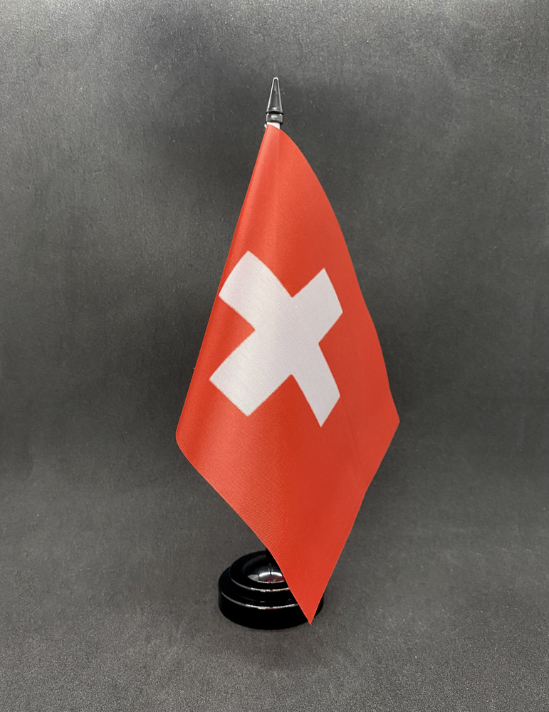 Швейцария. Настольный флаг на подставке, 30 см #1
