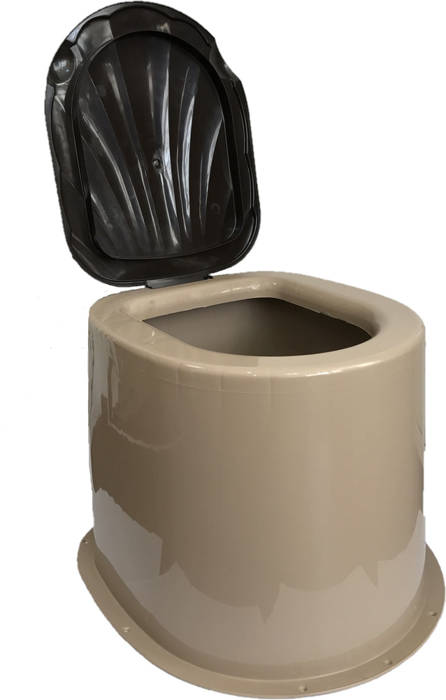 Туалет дачный без дна бежево-коричневый 6608 #1