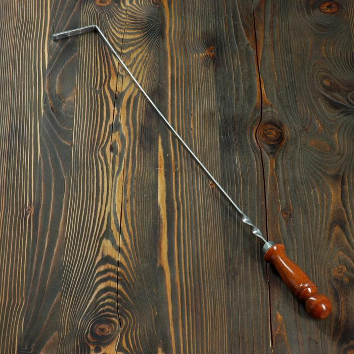 Шафран, Кочерга узбекская с деревянной ручкой, с узором, 50/1 см, полная длина 71 см, сталь 3 мм  #1