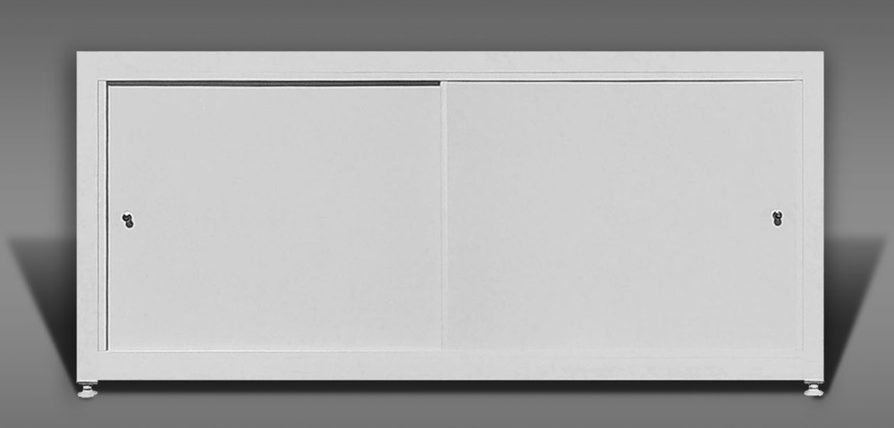 Экран под ванну Акварель 115х47 см белый, с раздвижными дверцами из алюминиевой композитной панели, рама #1