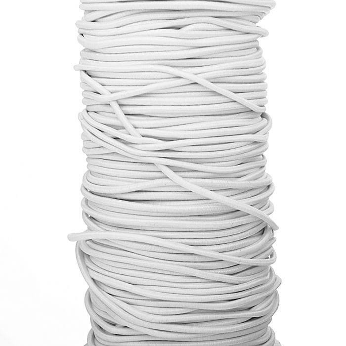 Шнур эластичный 5 мм, шляпная резинка круглая 10 метров, белого цвета  #1
