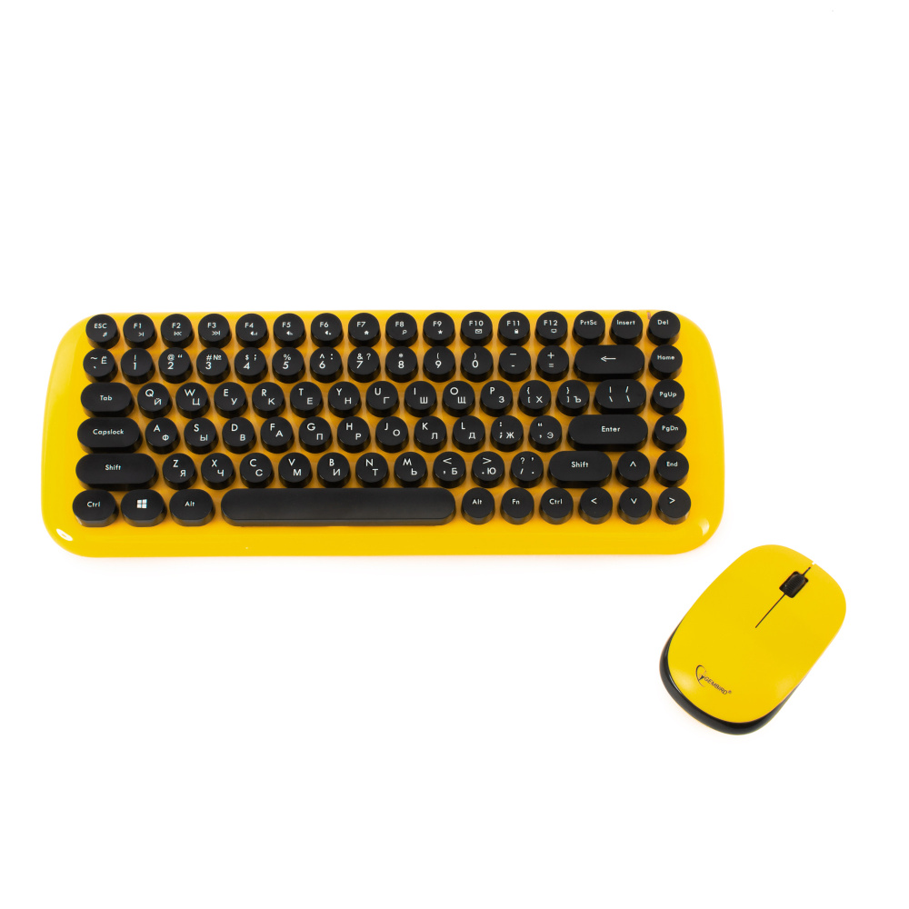 Беспроводной комплект клавиатуры и мыши со сменным разрешением до 1000 dpi, ретро-дизайн, лазерная гравировка #1