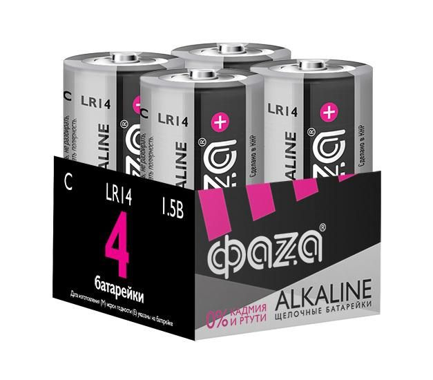Элемент питания алкалиновый C/LR14 1.5В Alkaline Pack-4 (уп.4шт) ФАZА 5033160  #1