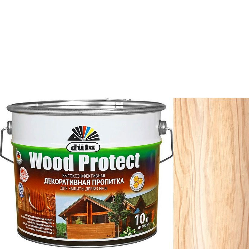 Пропитка декоративная для защиты древесины Dufa Wood Protect бесцветная 2,5 л.  #1