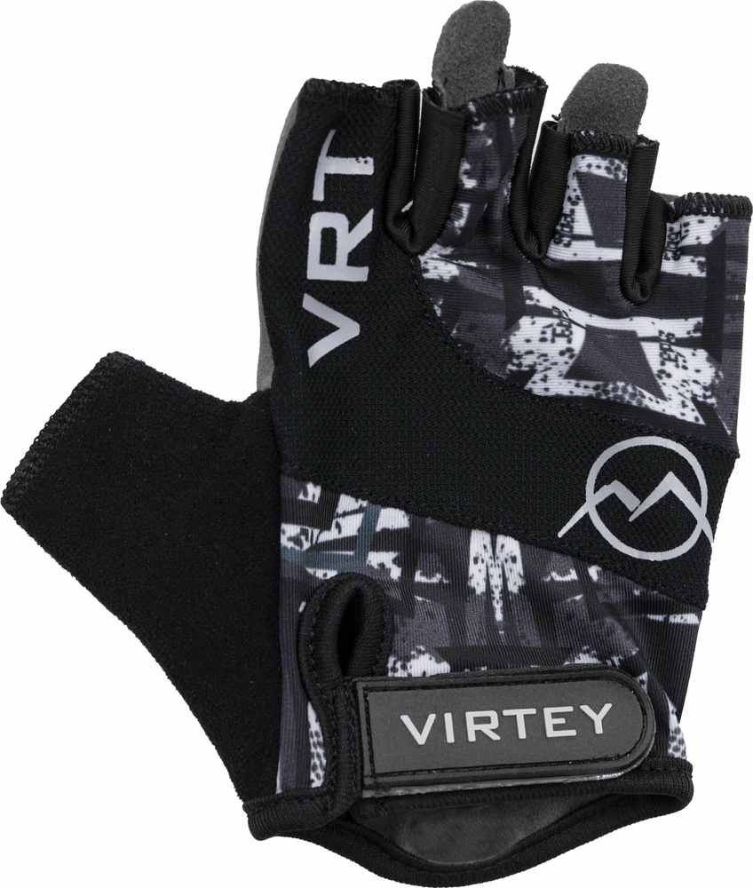 Перчатки для фитнеса и легкой атлетики Virtey / Виртей WLG06 тренировочные, полиэстер черный/серый, размер #1