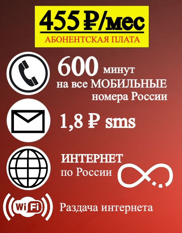 SIM-карта Сим карта БЕЗЛИМИТНЫЙ ИНТЕРНЕТ Мегафон 455 (Вся Россия)  #1