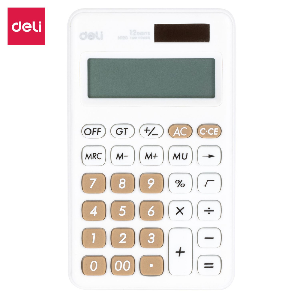 Калькулятор карманный Deli, белый, 12-разрядный, 118x70x11 мм #1