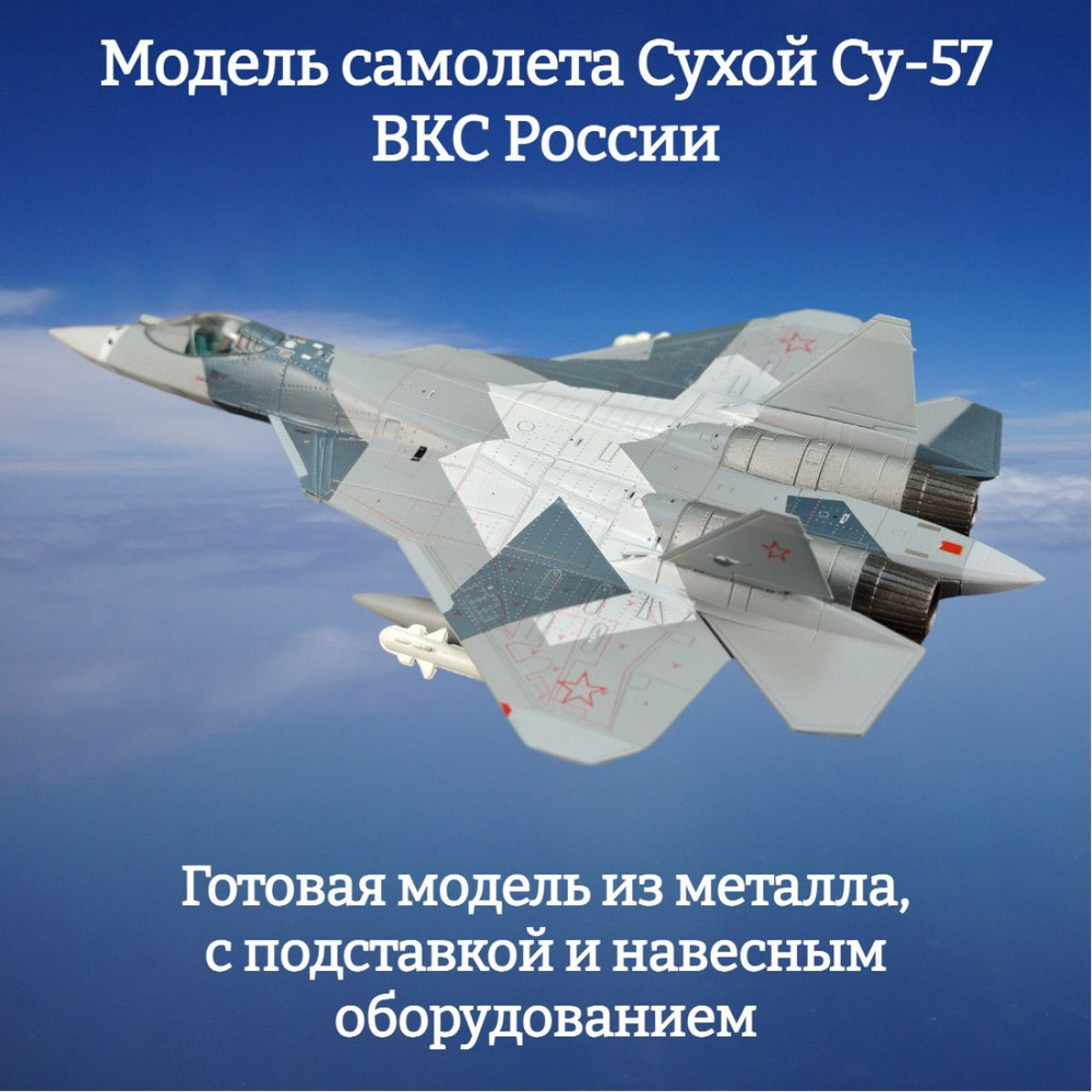 Модель самолета Сухой Су-57 ВKС России 1:100 - купить в интернет-магазине  OZON по выгодной цене (1362754507)