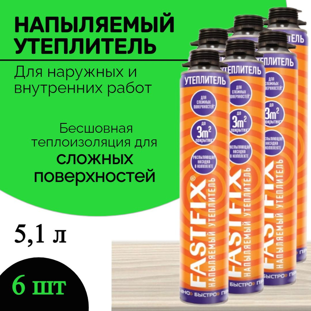Напыляемый утеплитель ПЕНОПЛЕКС FASTFIX 6шт теплоизоляция для сложных ...
