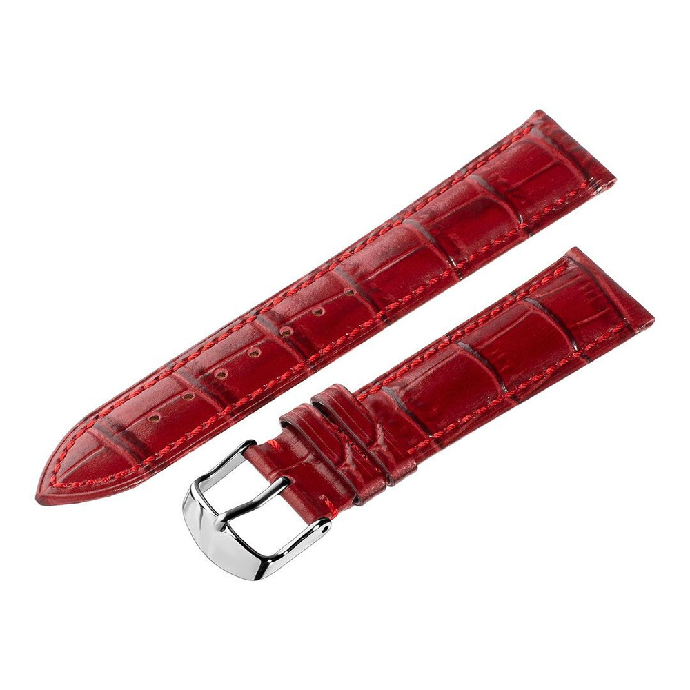 Ремешок для часов кожаный Hightone, ширина 18 мм, красный #1