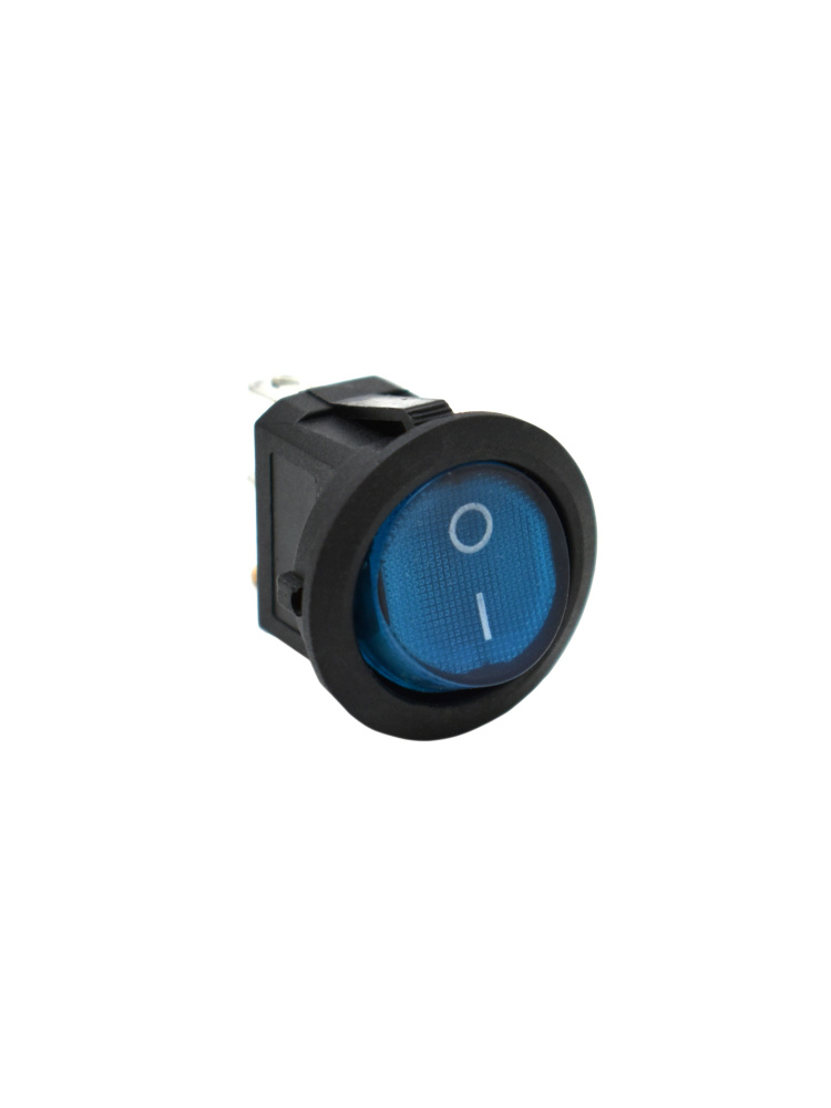 Кнопка для обогревателя, круглая с синей подсветкой трехконтактная  #1