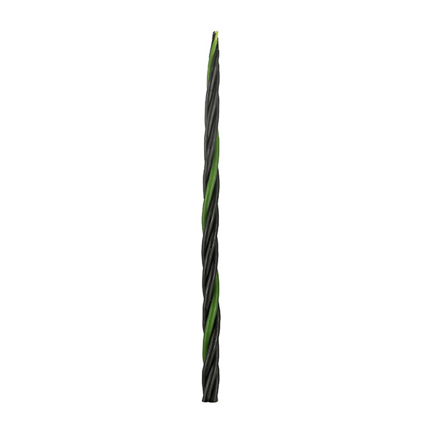 Свеча ритуальная От неприятностей 21 см 4 свечи скрутка черные с зеленым "Перо Павлина"  #1