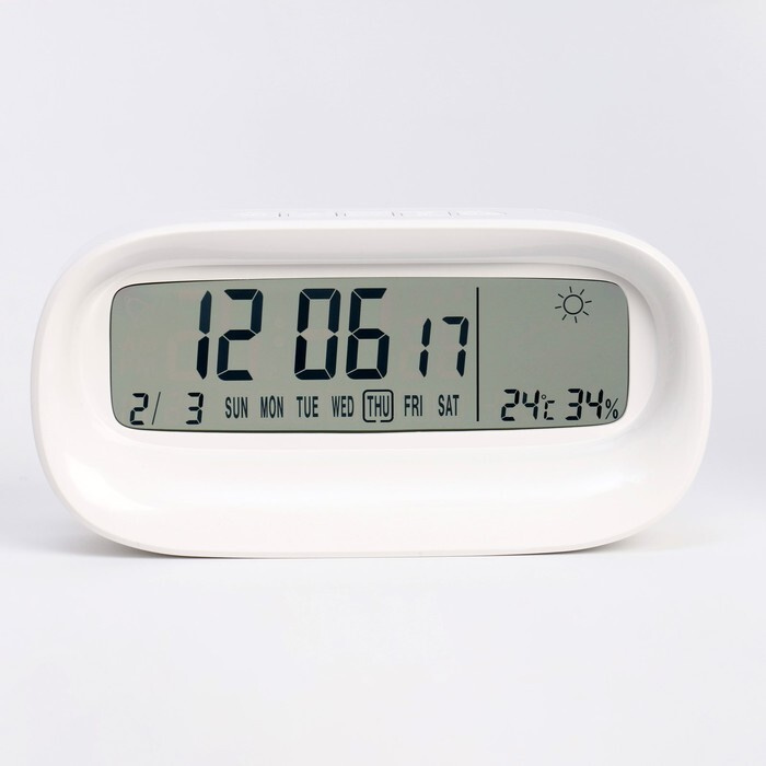 Часы домашние/Часы настольные электронные, термометром, гигрометром  #1
