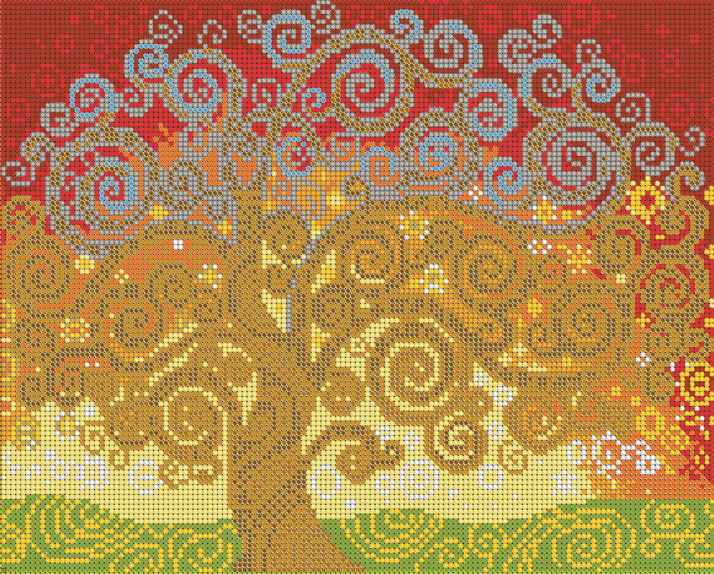 Набор для вышивания бисером Тайвань, Светлица картина Дерево счастья 30х24 см, подарок для творчества #1