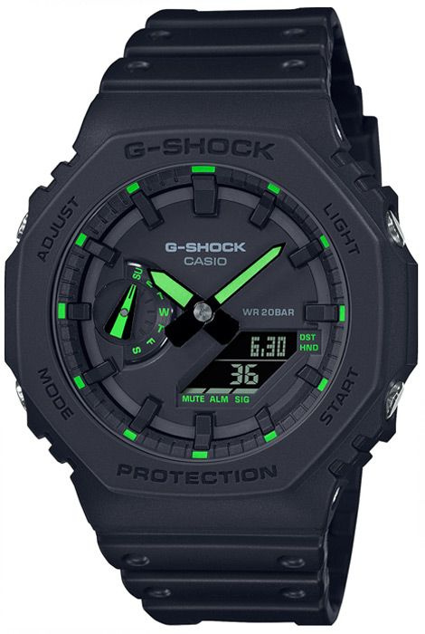 Противоударные мужские наручные часы Casio G-Shock GA-2100-1A3 с подсветкой, будильником и секундомером #1